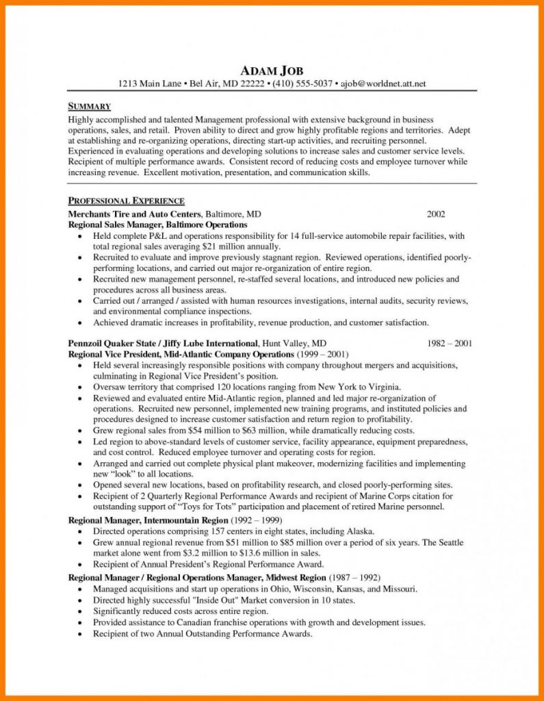 District Manager Resume