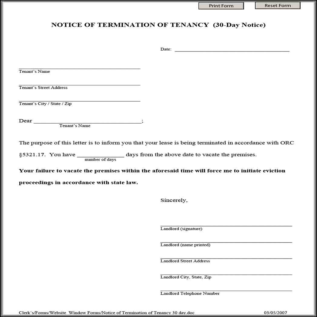 30 Day Lease Termination Letter 1