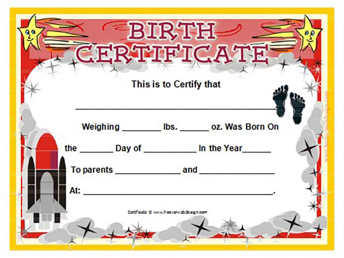 Baby Birth Certificate Footprints Format