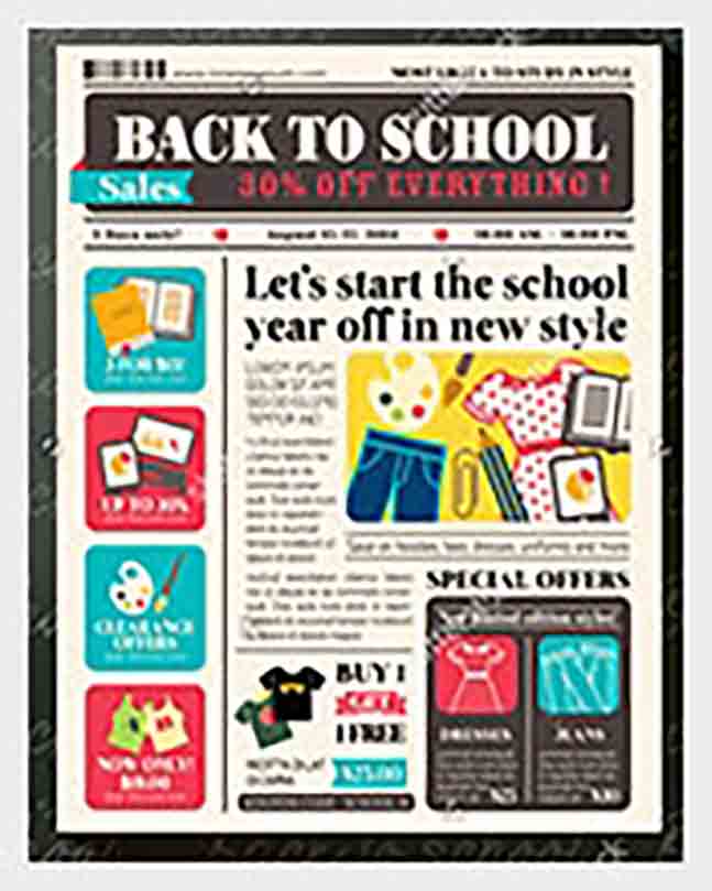 Best Back to School Promotional Design Newspaper