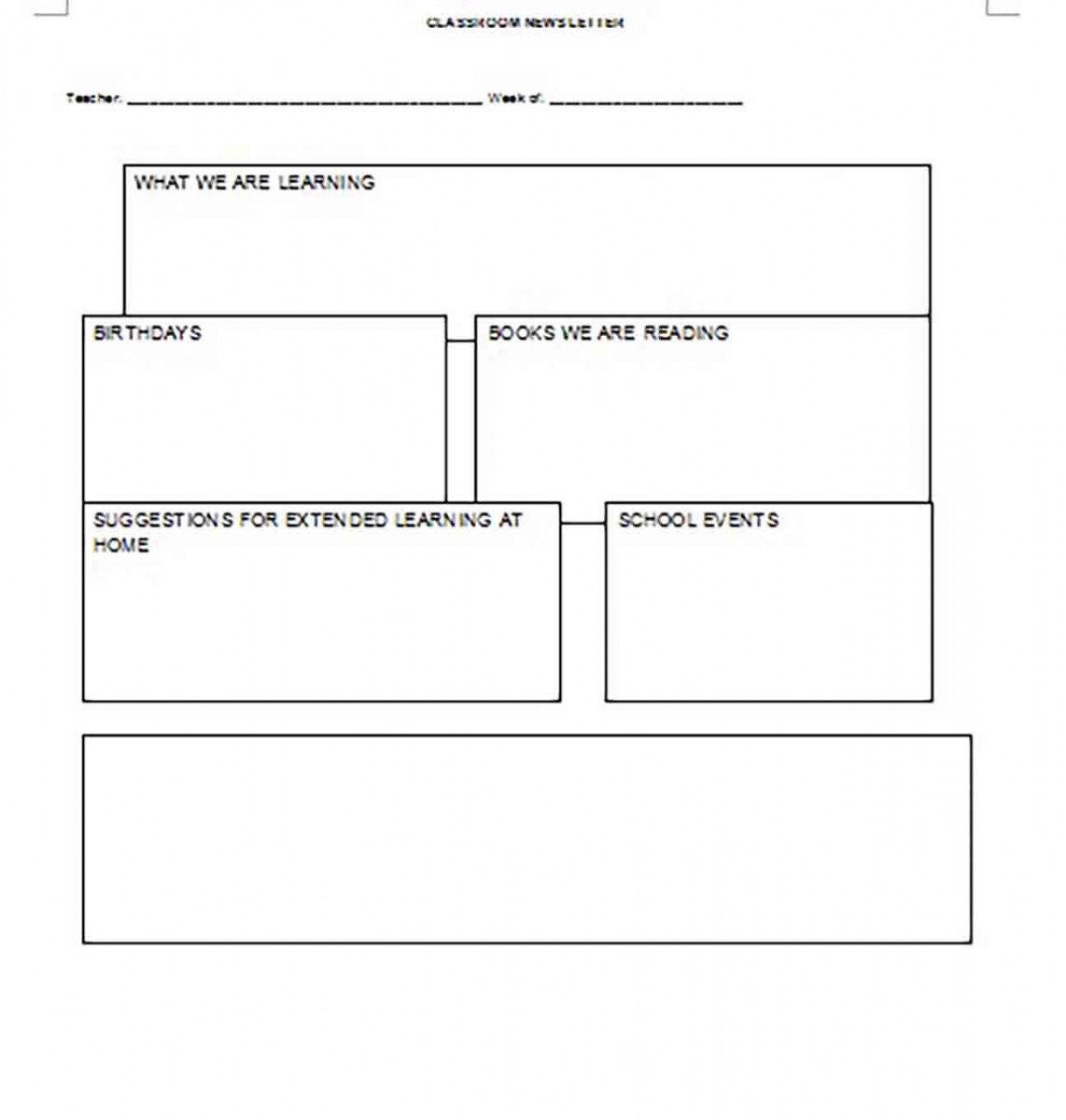 Classroom Newsletter templates