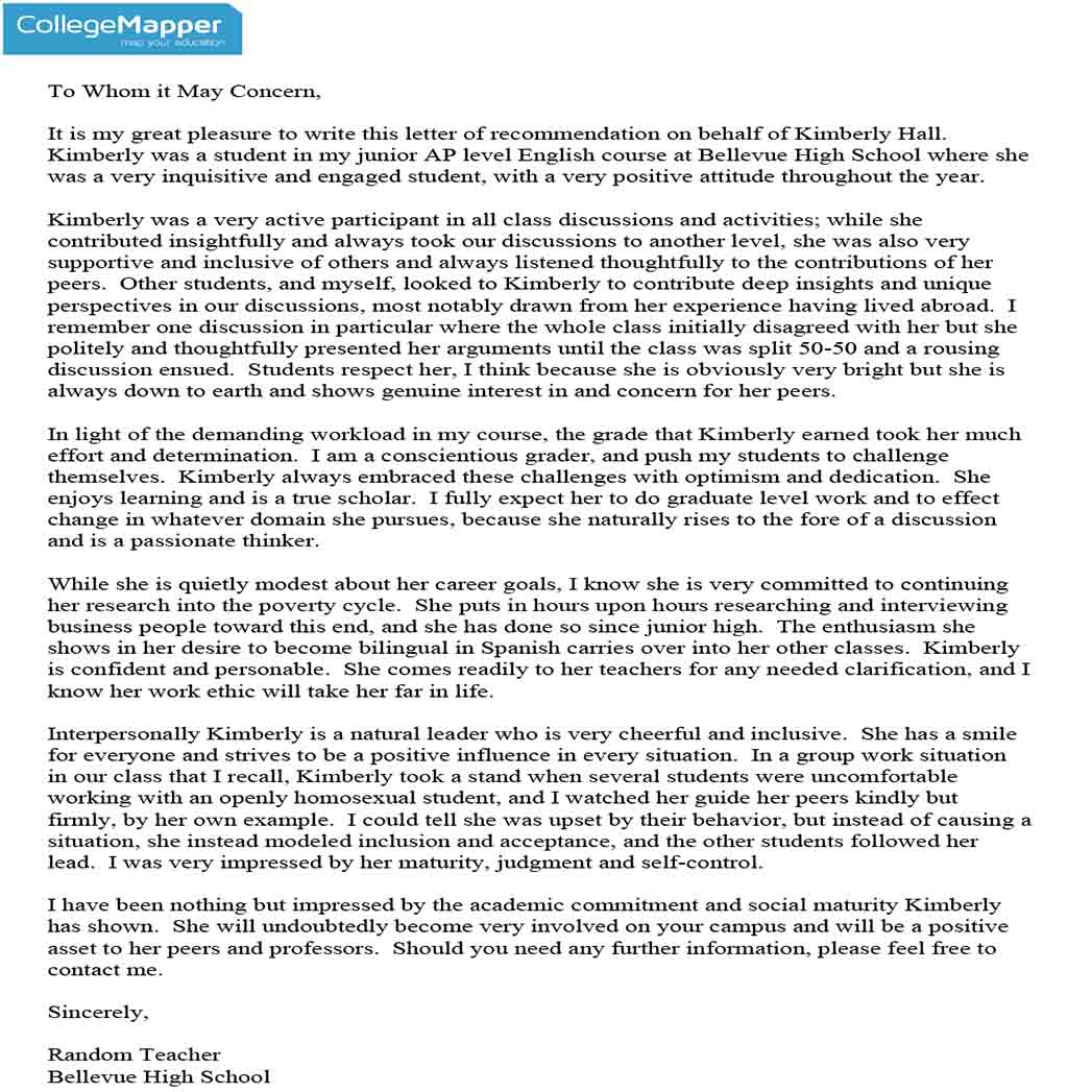 Sample Teacher Letter Of Recommendation from templatedocs.net