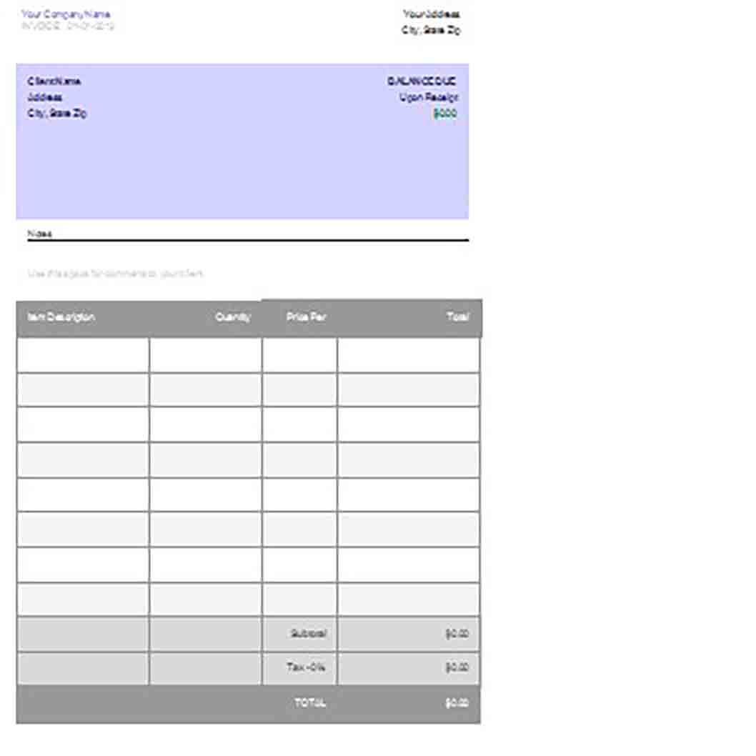 Google Docs templatess Invoice 1