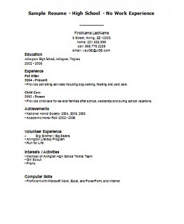 first-resume-with-no-work-experience-example