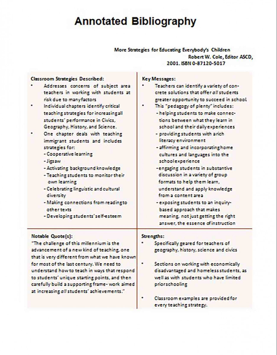 Informative Annotated Bibliography templates Example 5