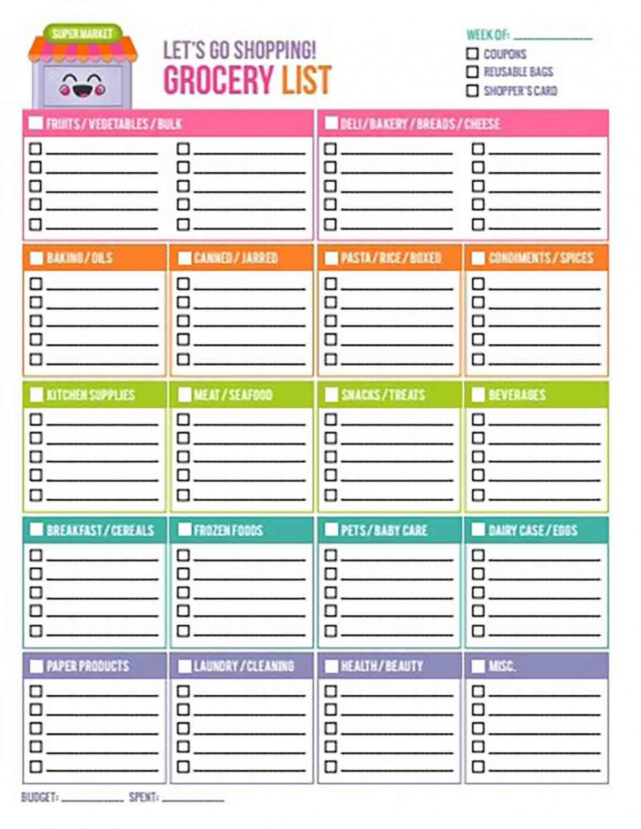 Insanity Grocery List templates