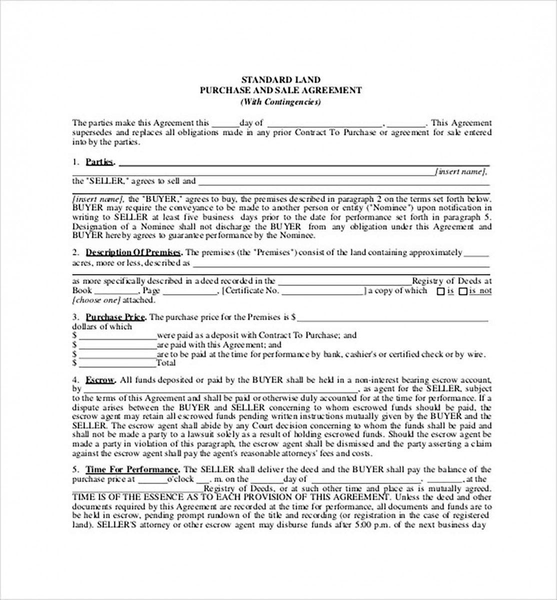 Land purchase agreement