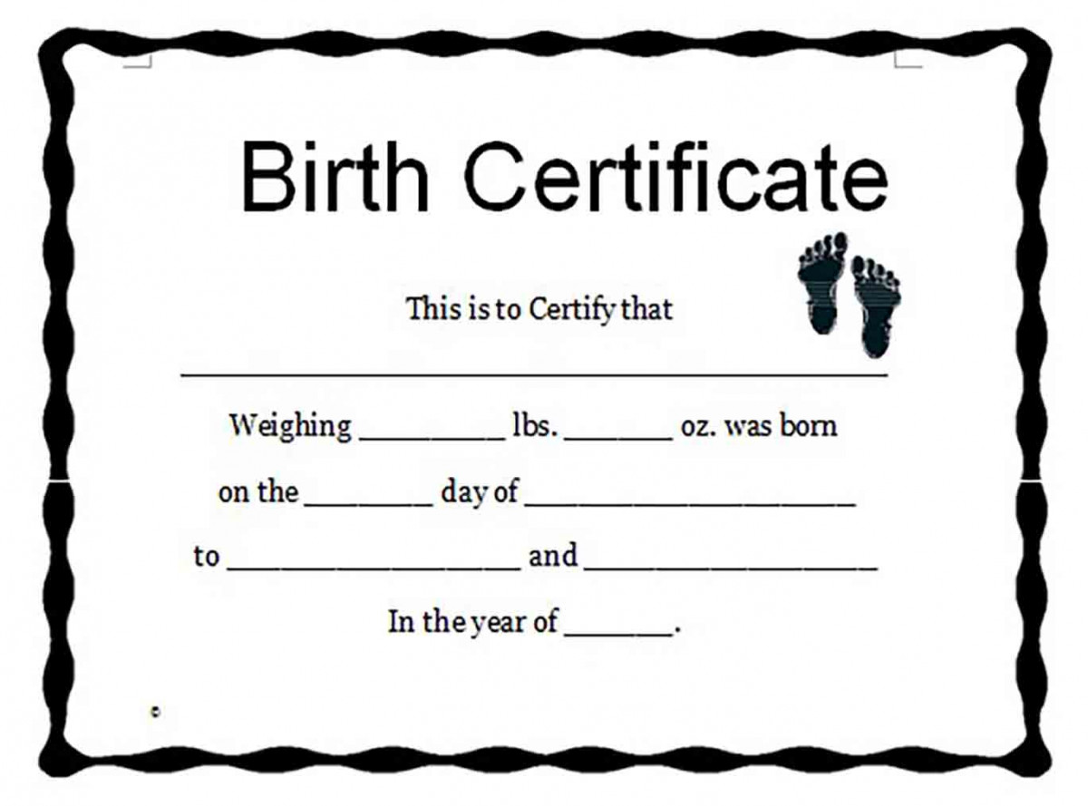 Printable Blank Baby Birth Certificate templates