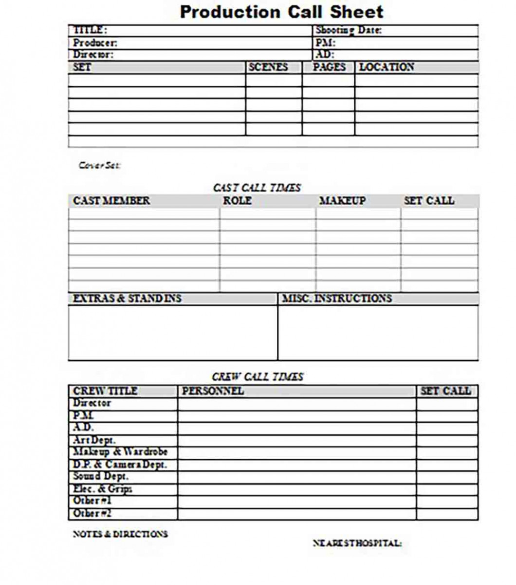 Call Sheet Template And How To Make It