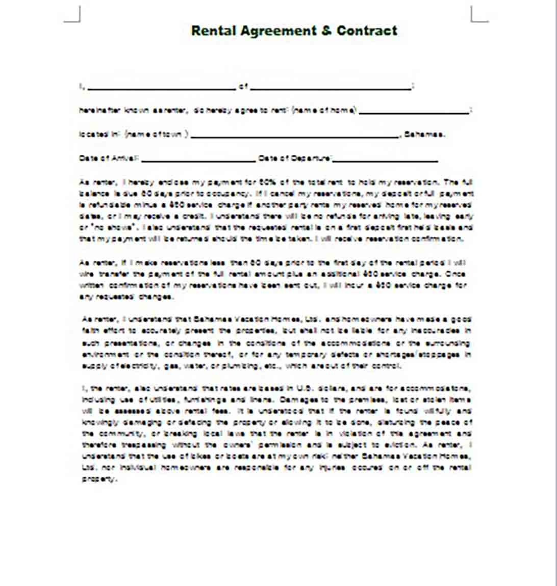 Rental Agreement Contract