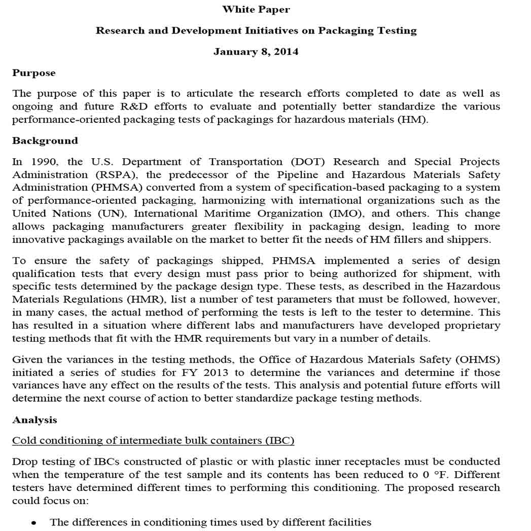 Research and Development White Paper 1