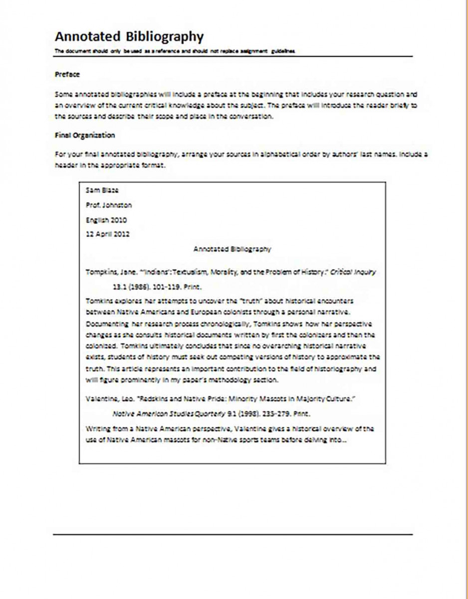 Sample Annotated Bibliography templates 1