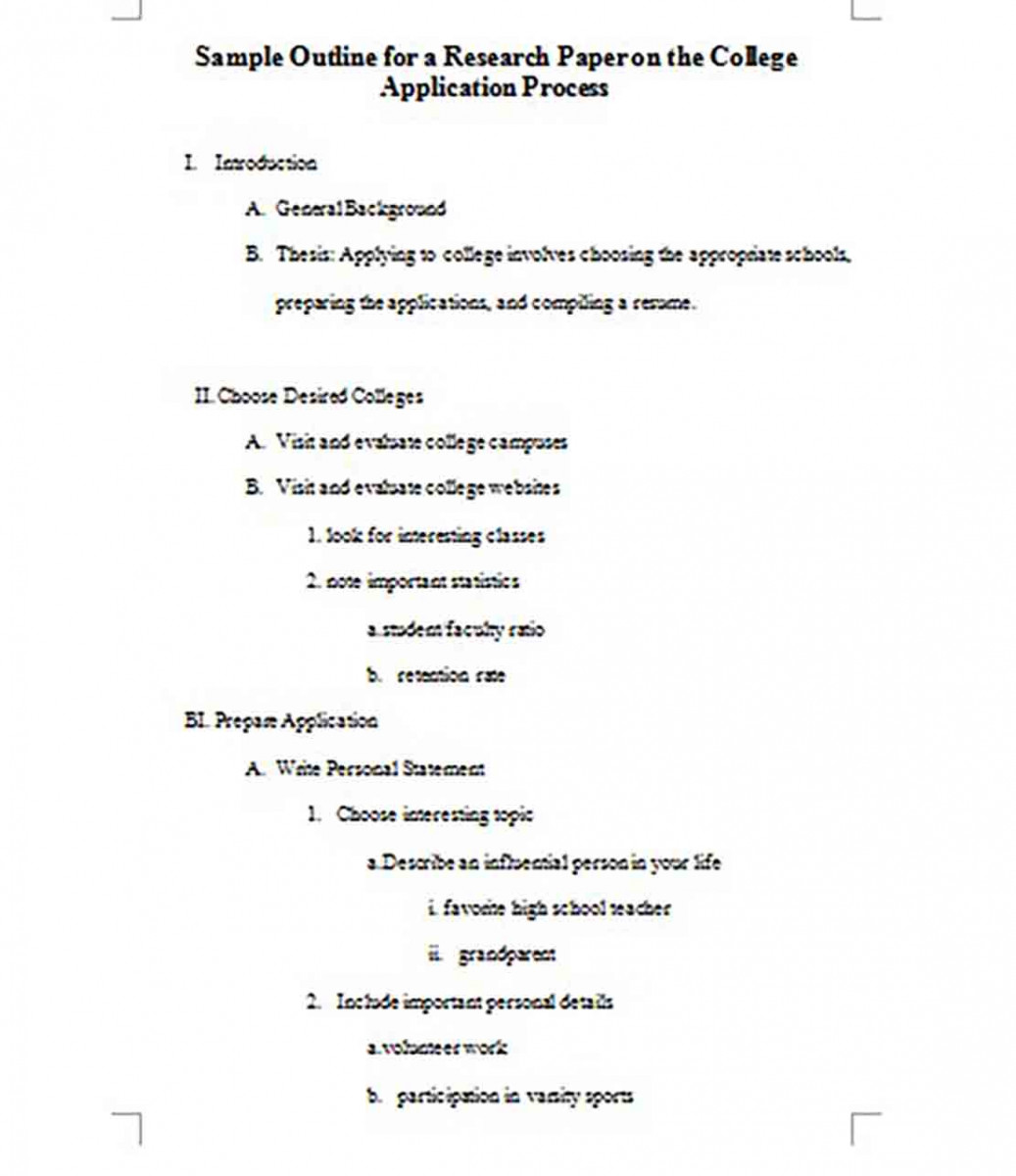 Essay Outline Example And How To Write A Good Outline