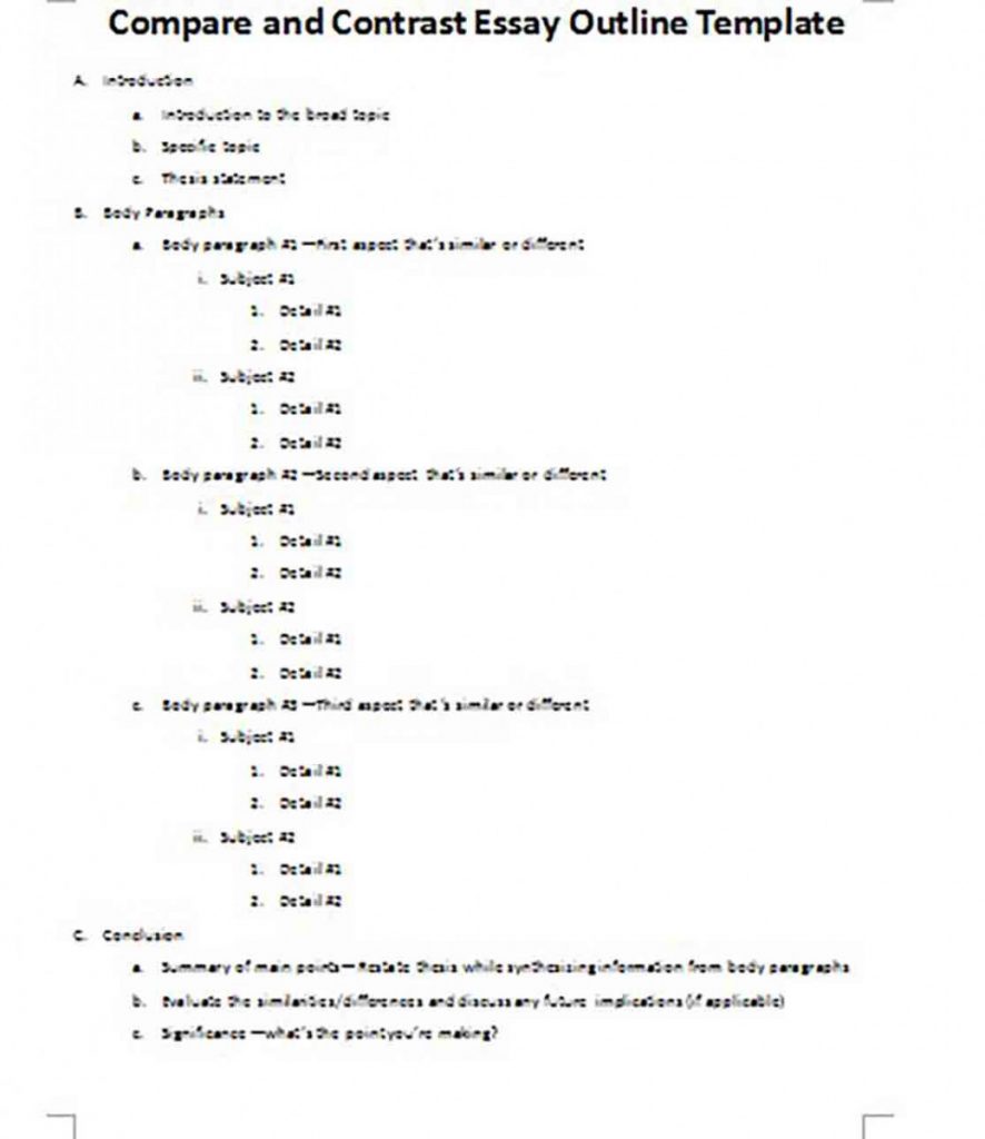 Essay Outline Example And How To Write A Good Outline