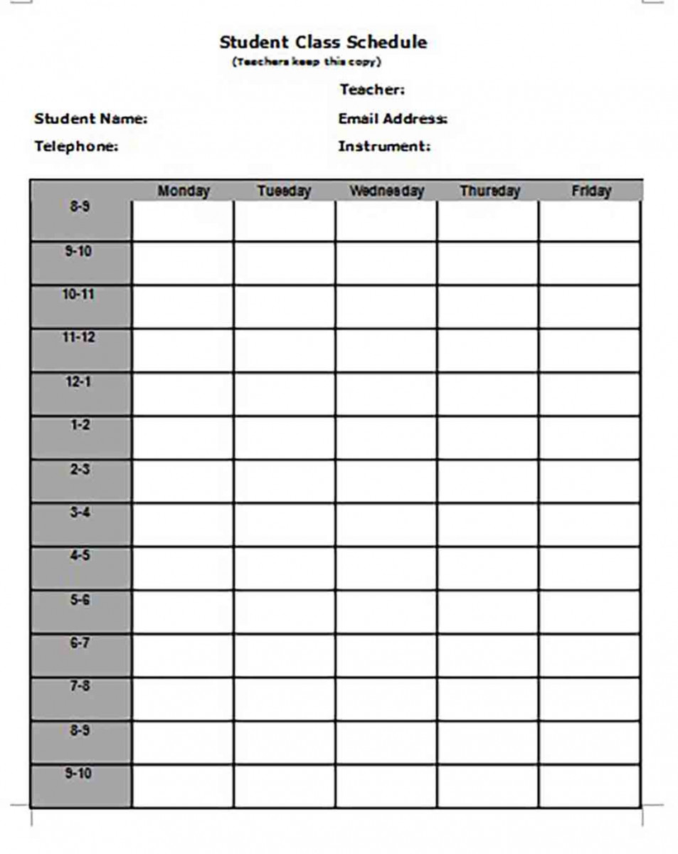 Student Class Schedule