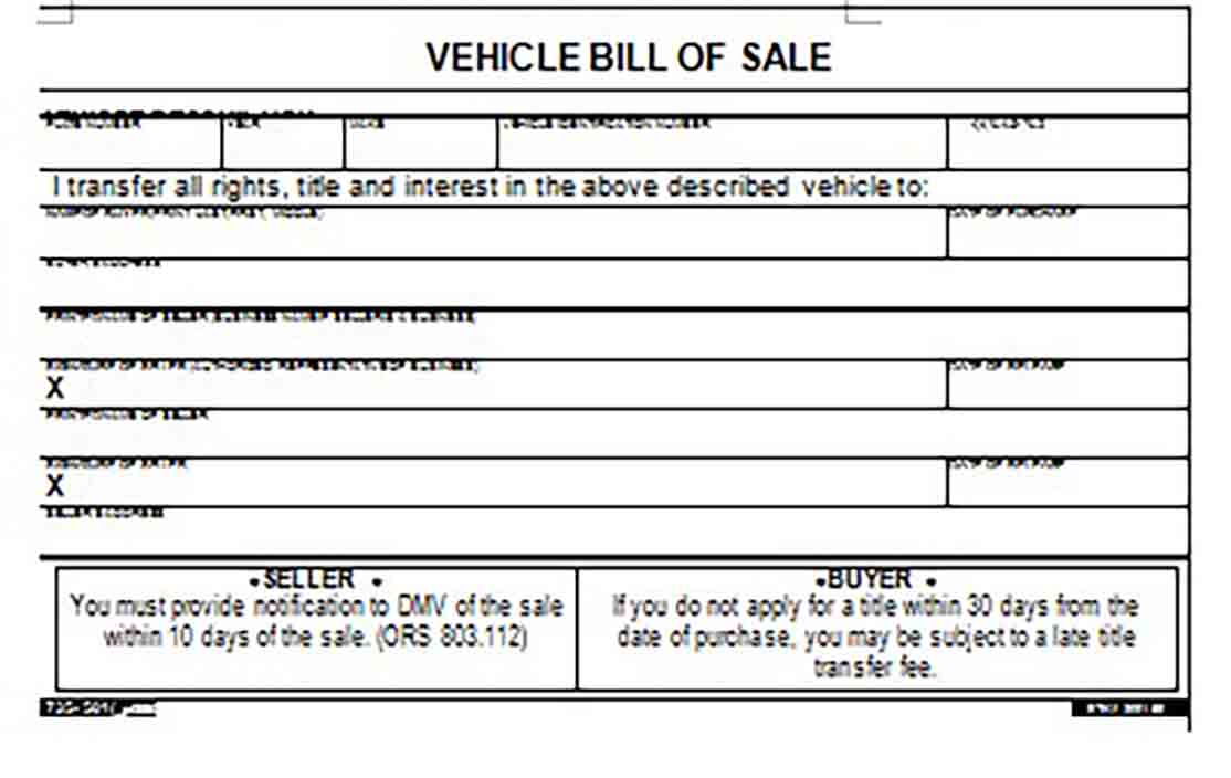 Vehicle Bill of Sale