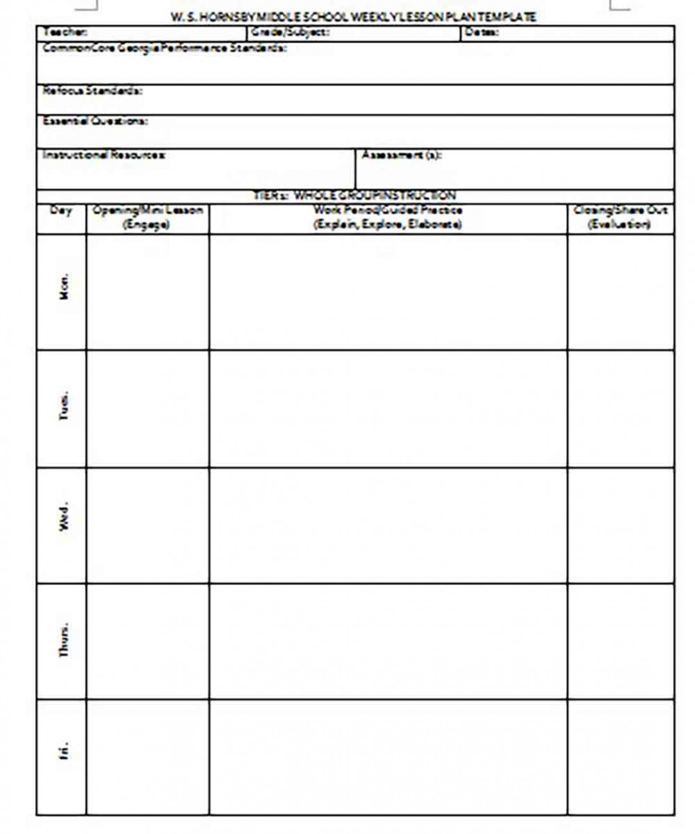 Weekly Lesson Plan templates Word