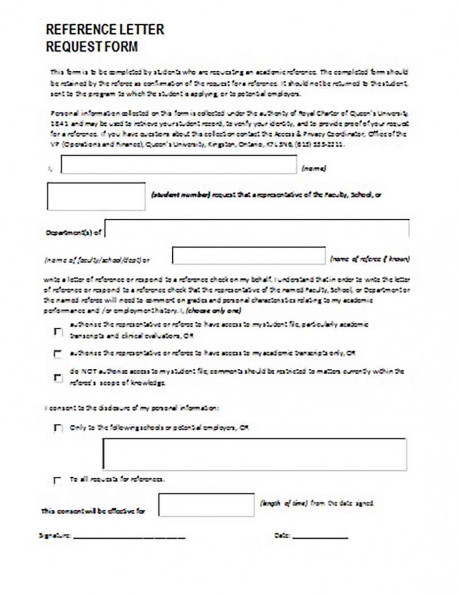 able Reference Letter Request Form