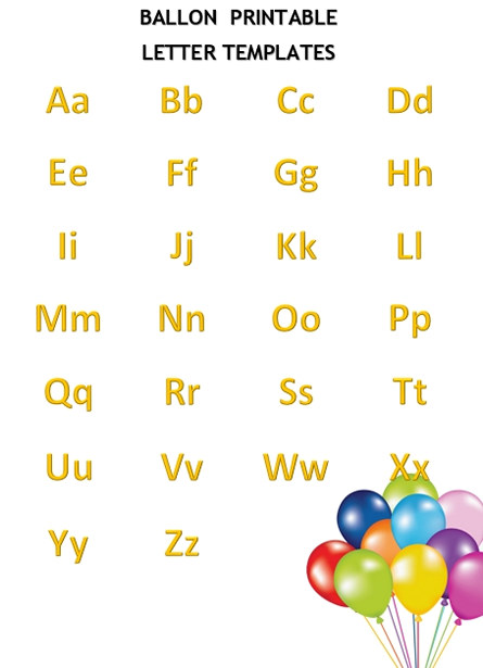 Ballon Printable Letter Templates