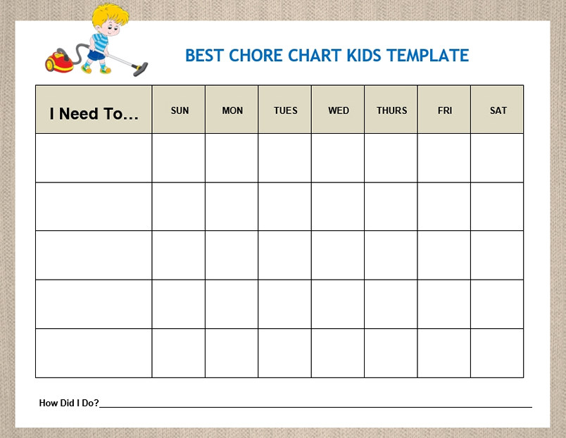 Best chore charts kids template