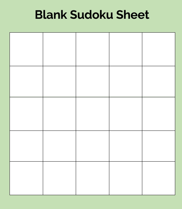 Blank Sudoku Sheet