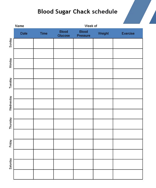 Blood Sugar Chack schedule