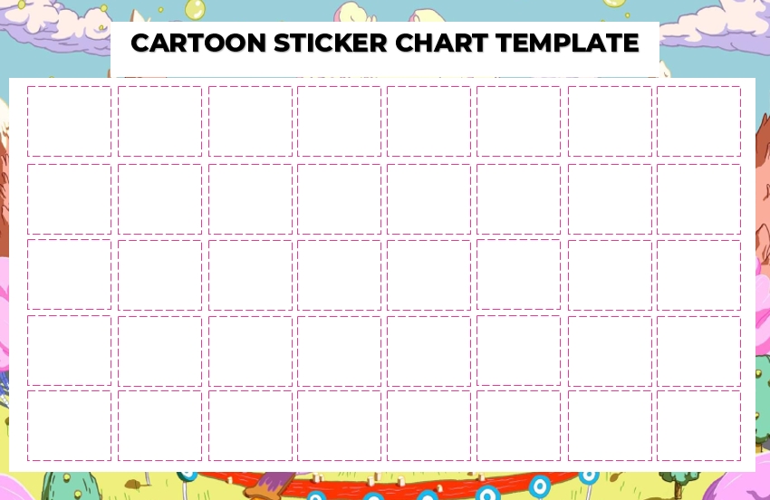 Cartoon Sticker Chart Template