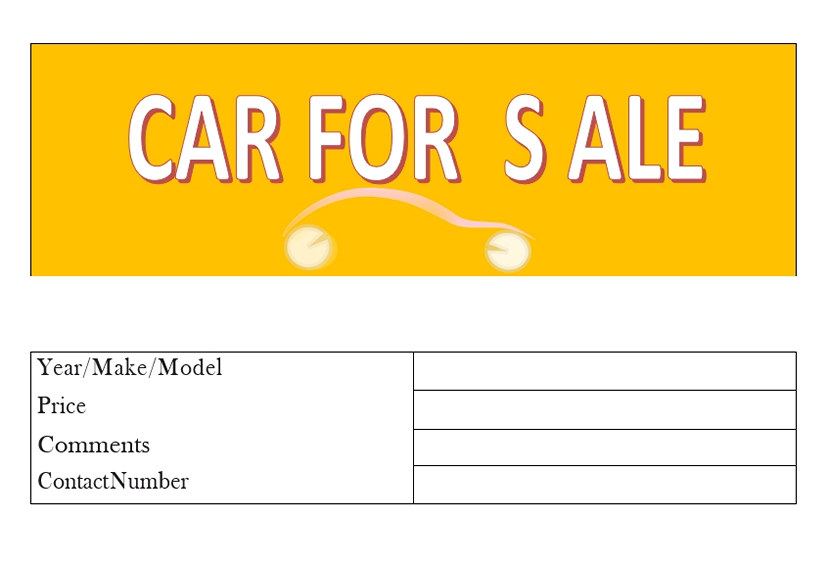 Desigen car for sale sign