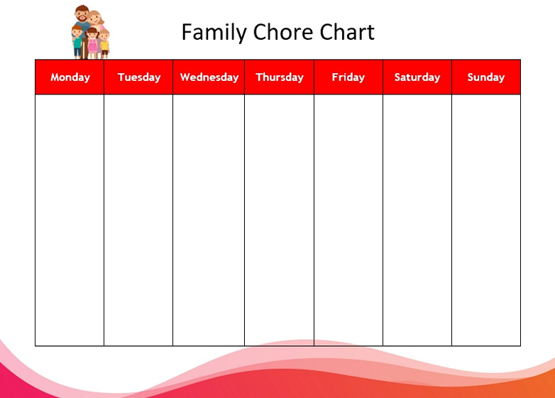 Family chore chart template