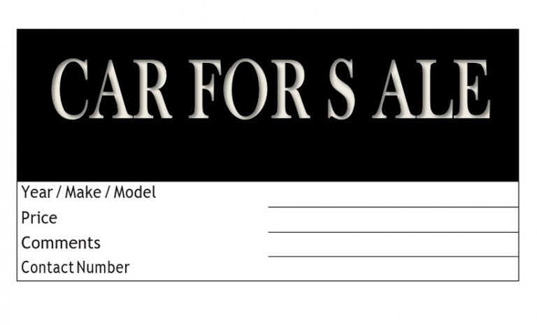 10+ Printable For Sale Sign For Car