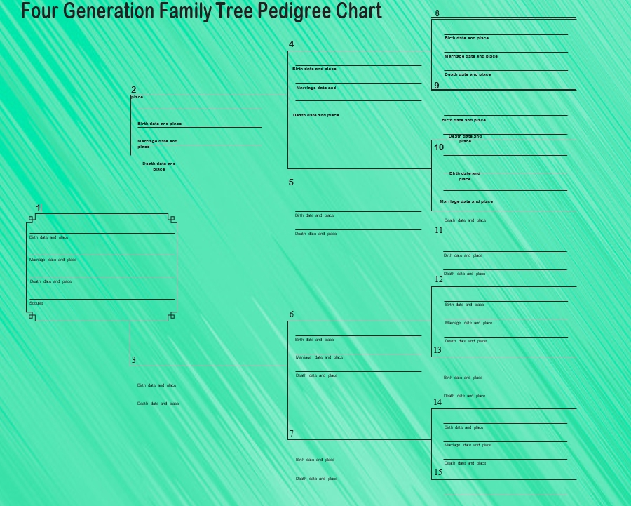Four Generation Family Tree Pedigree Chart 1