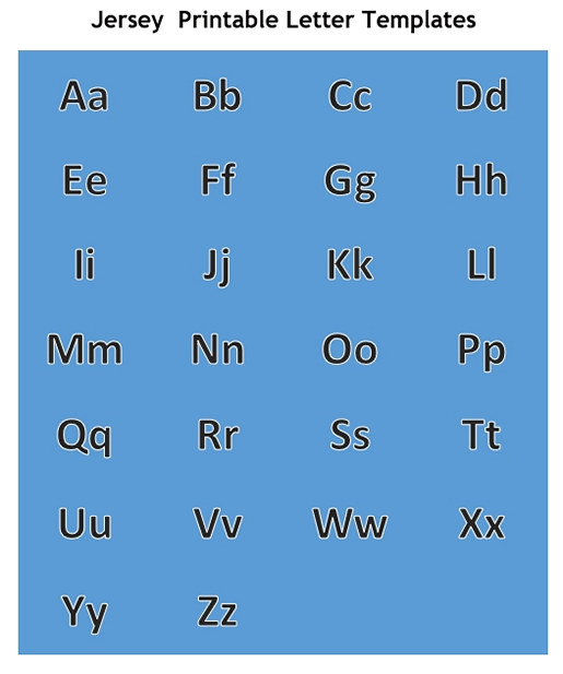 Jersey Printable Letter Templates