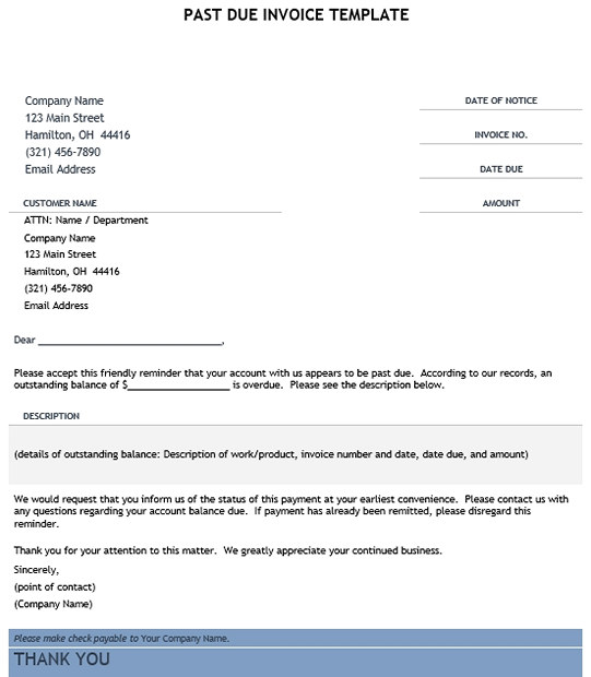 Past Due Invoice Template