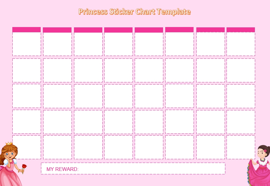 Princess Sticker Chart Template