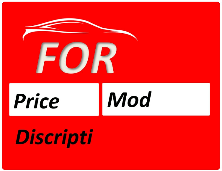 Printable car for sale sign
