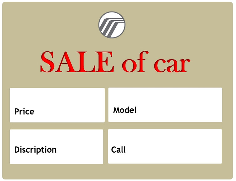 Sale of car Printable