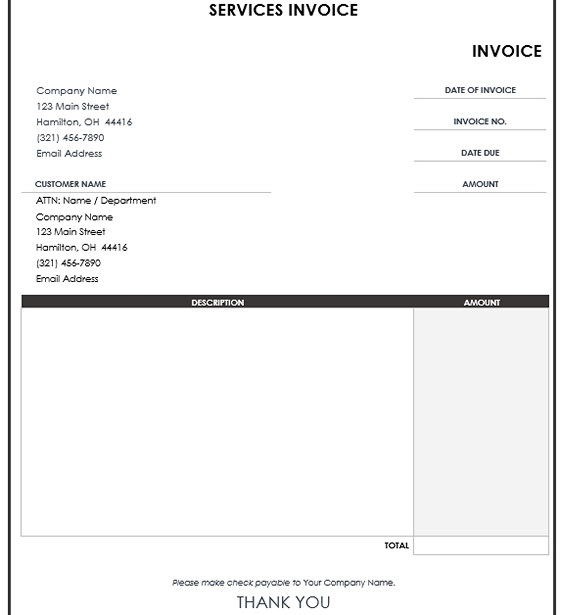 Service Invoice Template