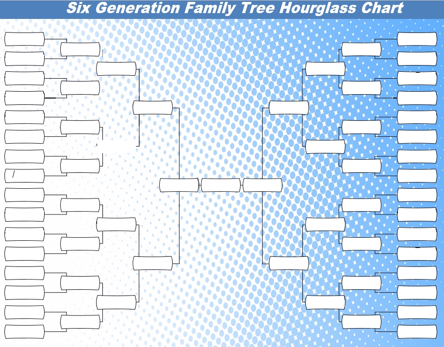 Six Generation Family Tree Hourglass Chart 1