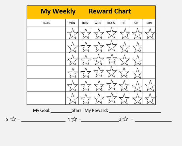 Weekly Reward chart template