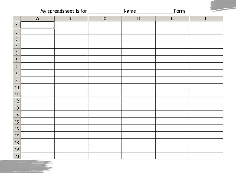 blank spreadsheet design form