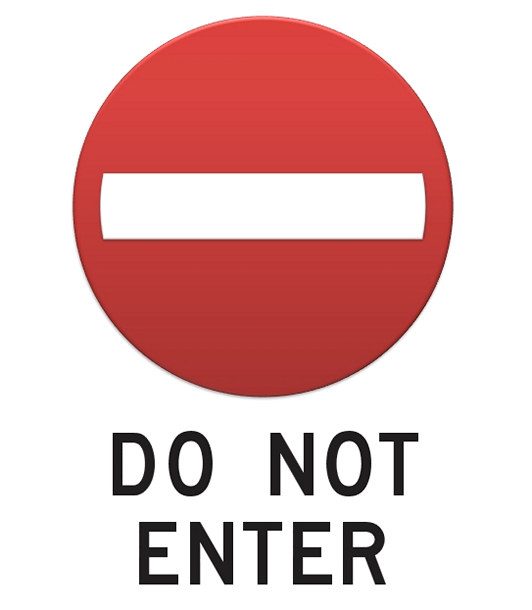 do not enter sign vertical