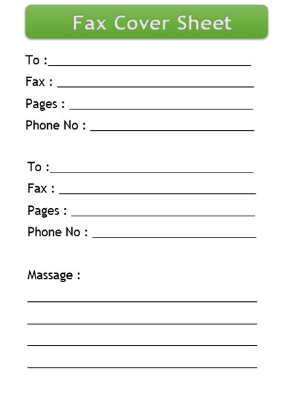 fax cover sheet example