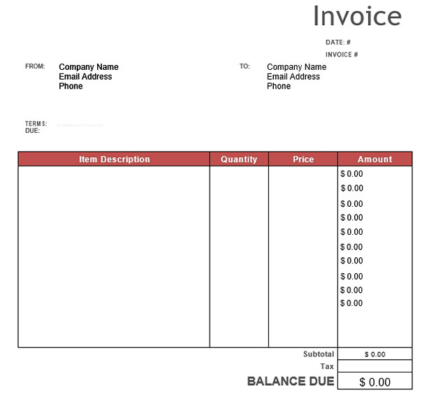 invoice template printable