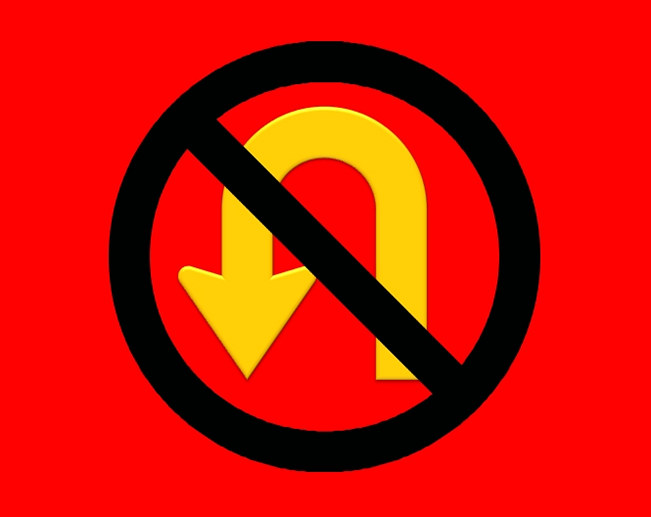 no u turn sign