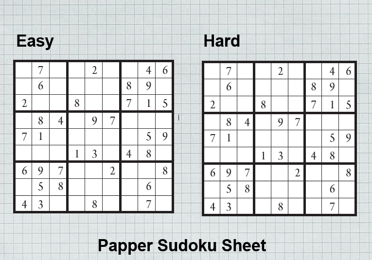 papper Sudoku Sheet