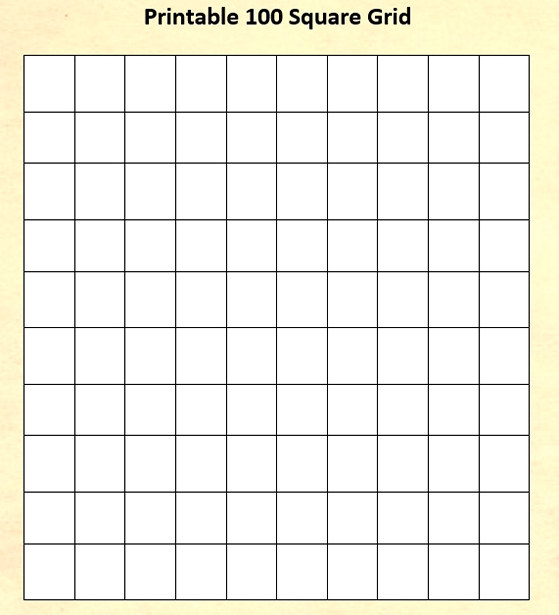 10+ Blank 100 Square Grid Printable