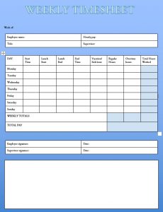 10+ Free Printable Time Sheets Forms