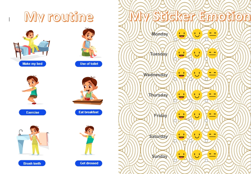 routine sticker chart template