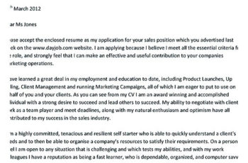 sales cover letter example