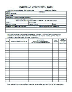 Medication List Template for Better Health and Medical Record